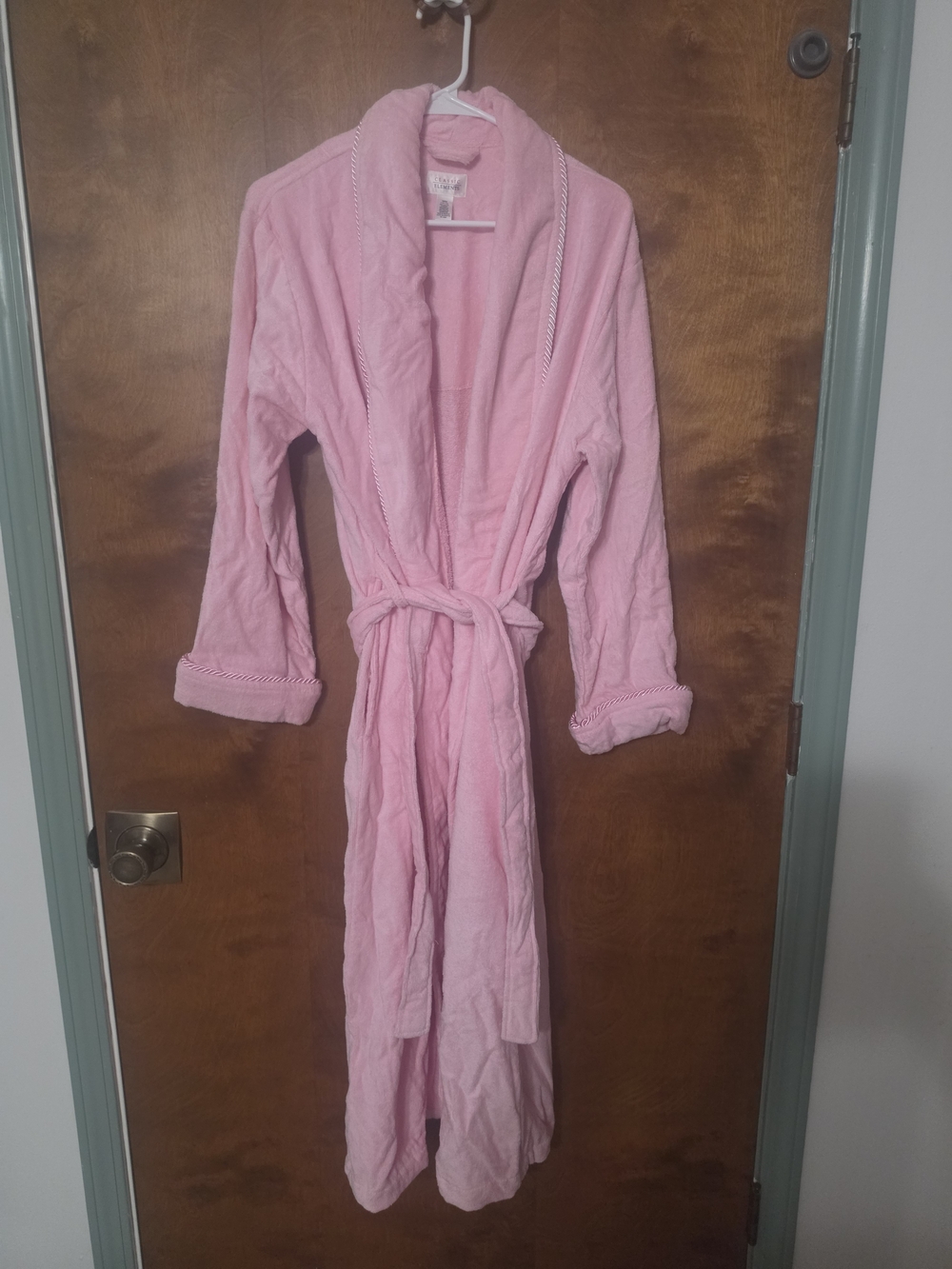 Sears Pink Plush Shawl-Collar Robe with Belt NWOT